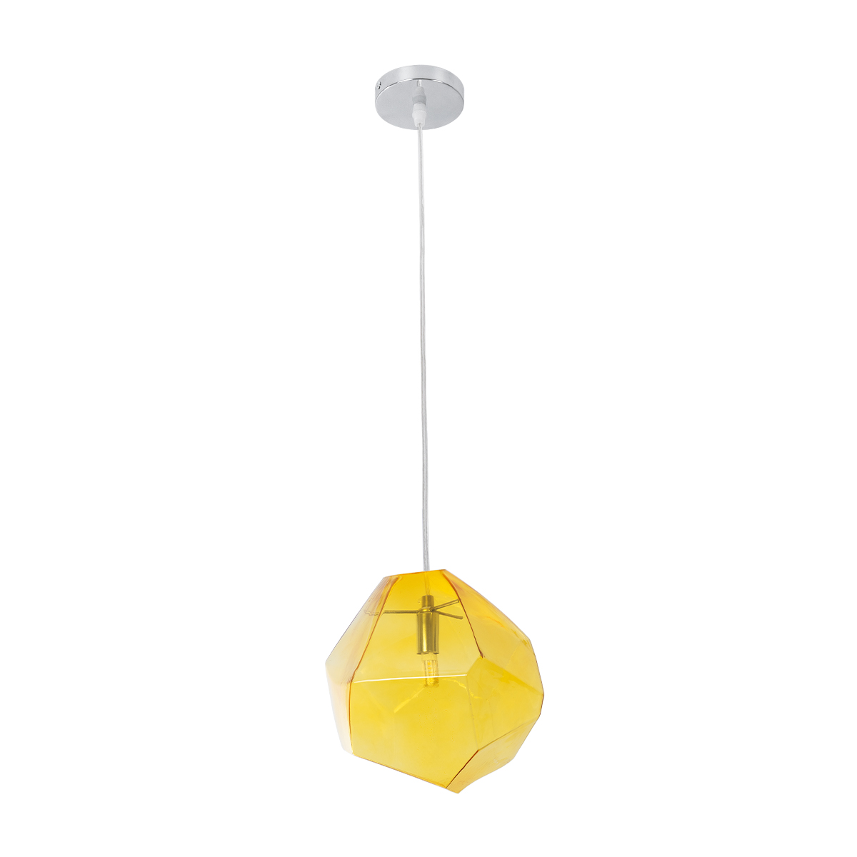 GLOBOSTAR® RINA 01308 Μοντέρνο Κρεμαστό Φωτιστικό Οροφής με Ντουί 1 x G9 AC 220-240V IP20 - Κίτρινο - Μ20 x Π20 x Υ20cm - Image 4