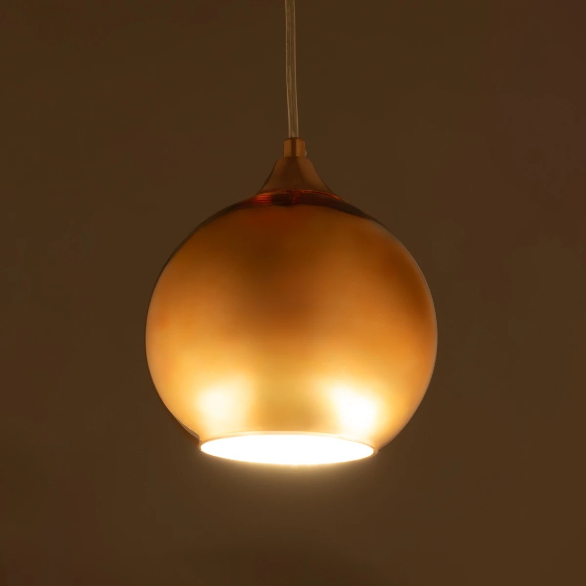 GLOBOSTAR® CANDELA 01309 Μοντέρνο Κρεμαστό Φωτιστικό Οροφής με Ντουί 1 x E27 AC 220-240V IP20 - Χάλκινο - Μ15 x Π15 x Υ13cm - Image 3