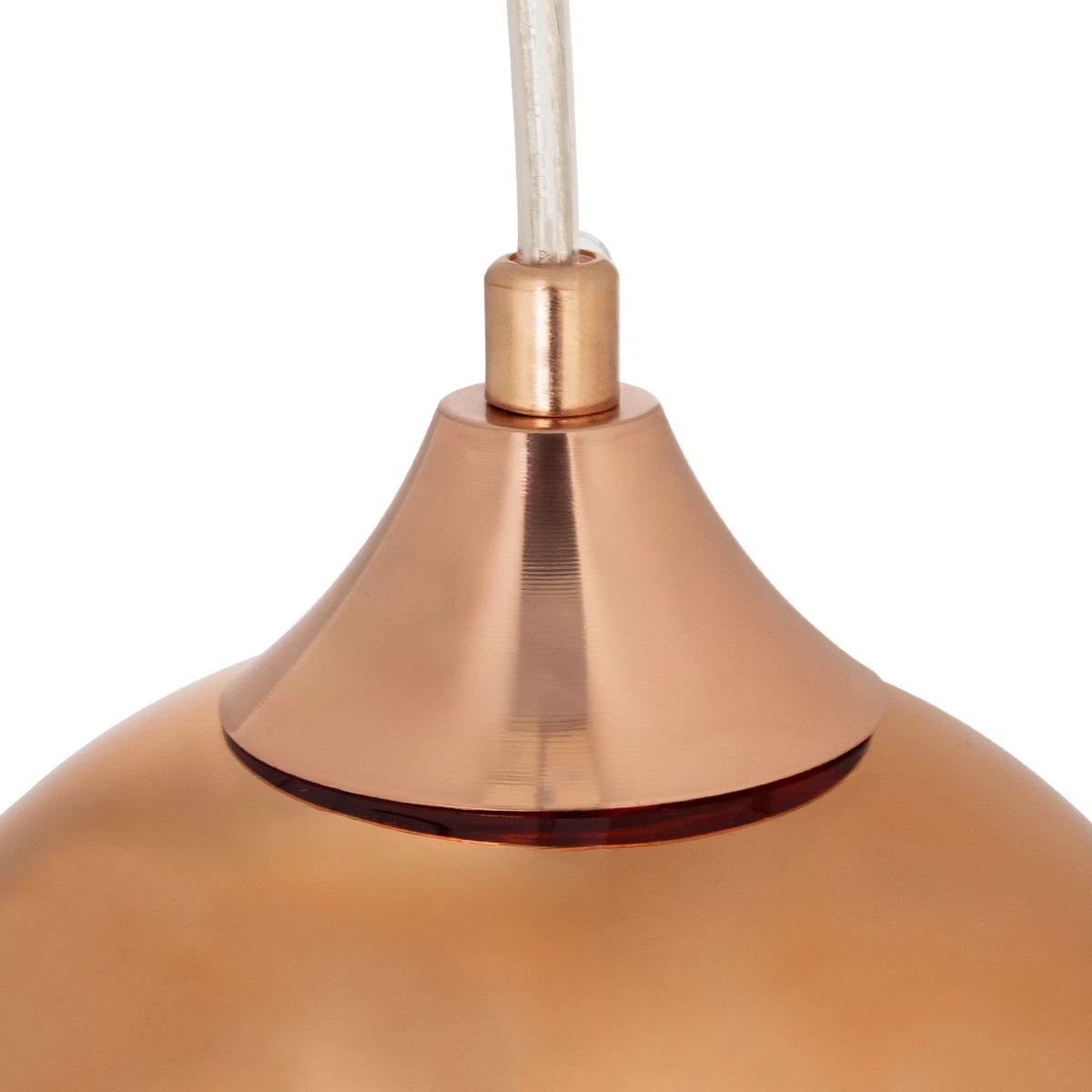GLOBOSTAR® CANDELA 01309 Μοντέρνο Κρεμαστό Φωτιστικό Οροφής με Ντουί 1 x E27 AC 220-240V IP20 - Χάλκινο - Μ15 x Π15 x Υ13cm - Image 8