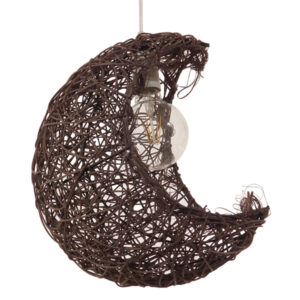 GLOBOSTAR® CRESCENT 01330 Vintage Κρεμαστό Φωτιστικό Οροφής με Ντουί 1 x E27 AC 220-240V IP20 - Καφέ - Μ30 x Π20 x Υ35cm
