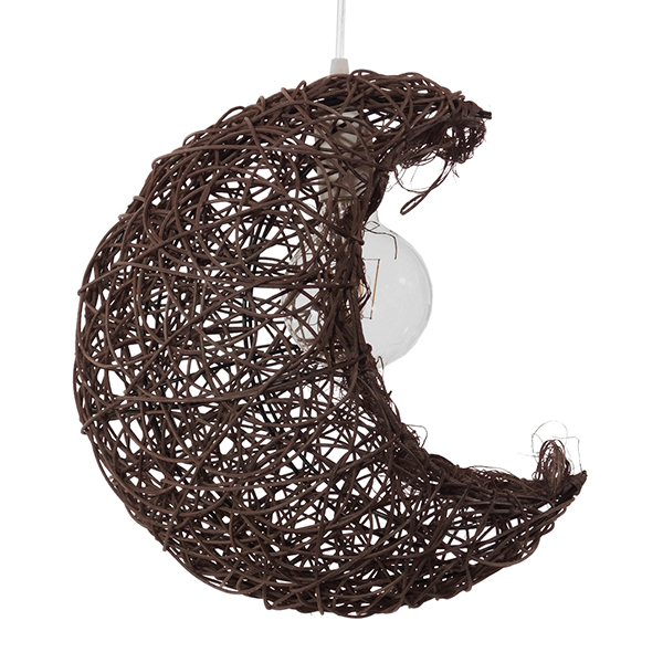 GLOBOSTAR® CRESCENT 01330 Vintage Κρεμαστό Φωτιστικό Οροφής με Ντουί 1 x E27 AC 220-240V IP20 - Καφέ - Μ30 x Π20 x Υ35cm - Image 3