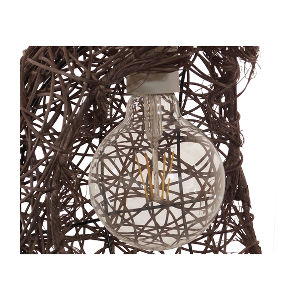 GLOBOSTAR® CRESCENT 01330 Vintage Κρεμαστό Φωτιστικό Οροφής με Ντουί 1 x E27 AC 220-240V IP20 - Καφέ - Μ30 x Π20 x Υ35cm - Image 5
