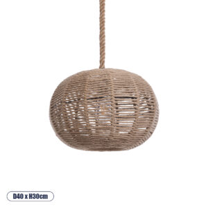 GLOBOSTAR® MANDALA 01331 Vintage Κρεμαστό Φωτιστικό Οροφής με Ντουί 1 x E27 AC 220-240V IP20 - Μπεζ - Μ40 x Π40 x Υ33cm