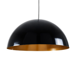 GLOBOSTAR® LUNE 01342 Μοντέρνο Κρεμαστό Φωτιστικό Οροφής με Ντουί 1 x E27 AC 220-240V IP20 - Μαύρο & Χρυσό - Μ60 x Π60 x Υ30cm