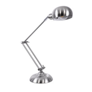 GLOBOSTAR® OFFICE 01393 Μοντέρνο Επιτραπέζιο Φωτιστικό Πορτατίφ με Ντουί 1 x E27 AC 220-240V IP20 - Ασημί - Μ14 x Π14 x Υ80cm