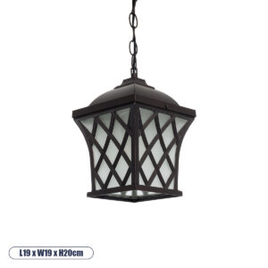 GLOBOSTAR® LINCOLN 01399 Vintage Κρεμαστό Φωτιστικό Οροφής με Ντουί 1 x E27 AC 220-240V IP20 - Καφέ & Διάφανο - Μ19 x Π19 x Υ20cm