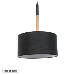 GLOBOSTAR® BRONX 01517 Μοντέρνο Κρεμαστό Φωτιστικό Οροφής με Ντουί 1 x E27 AC 220-240V IP20 - Μαύρο & Μπεζ - Μ35 x Π35 x Υ50cm