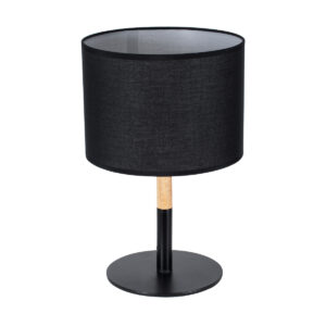 GLOBOSTAR® BRONX 01519 Μοντέρνο Επιτραπέζιο Φωτιστικό Πορτατίφ με Ντουί 1 x E27 AC 220-240V IP20 - Μαύρο & Μπεζ - Μ25 x Π25 x Υ40cm
