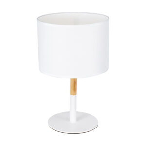 GLOBOSTAR® BRONX 01520 Μοντέρνο Επιτραπέζιο Φωτιστικό Πορτατίφ με Ντουί 1 x E27 AC 220-240V IP20 - Λευκό & Μπεζ - Μ25 x Π25 x Υ40cm