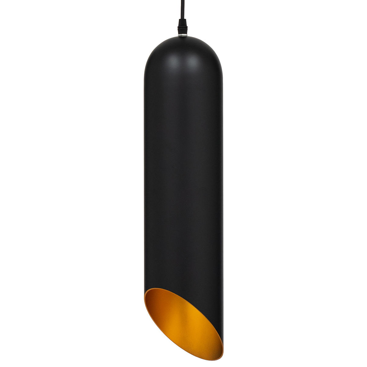 GLOBOSTAR® CARSON 01528 Μοντέρνο Κρεμαστό Φωτιστικό Οροφής με Ντουί 1 x E27 AC 220-240V IP20 - Μαύρο & Χρυσό - Μ12 x Π12 x Υ52cm - Image 4