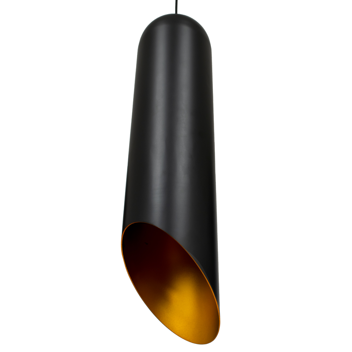 GLOBOSTAR® CARSON 01529 Μοντέρνο Κρεμαστό Φωτιστικό Οροφής με Ντουί 1 x E27 AC 220-240V IP20 - Μαύρο & Χρυσό - Μ15 x Π15 x Υ68cm - Image 5