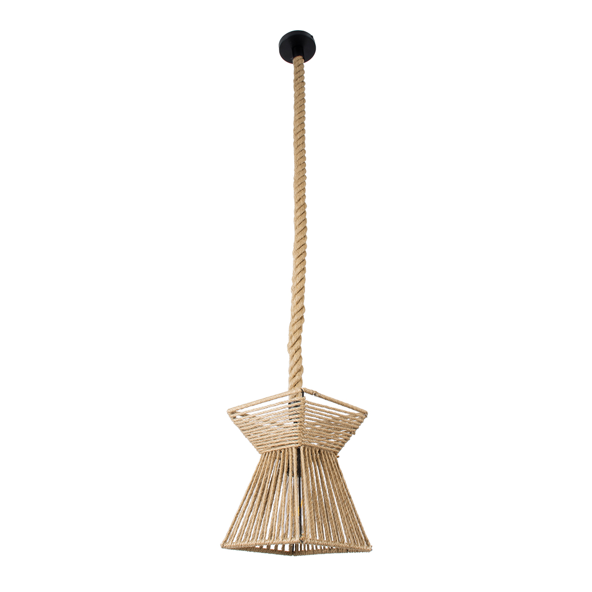 GLOBOSTAR® ROUGE 01611 Boho Κρεμαστό Φωτιστικό Οροφής με Ντουί 1 x E27 AC 220-240V IP20 - Μπεζ - Μ21 x Π21 x Y27cm - Image 4