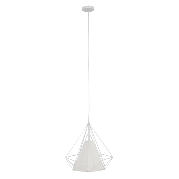 GLOBOSTAR® KAIRI 01619 Μοντέρνο Κρεμαστό Φωτιστικό Οροφής με Ντουί 1 x E27 AC 220-240V IP20 - Λευκό - Μ38 x Π38 x Υ39cm - Image 2