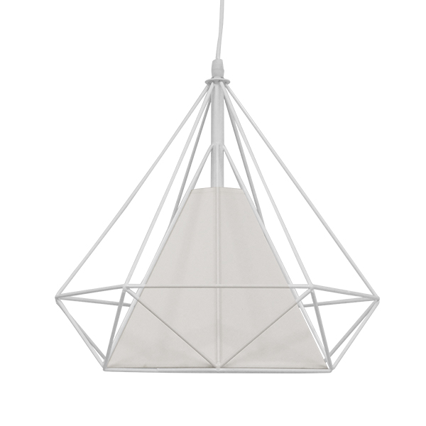 GLOBOSTAR® KAIRI 01619 Μοντέρνο Κρεμαστό Φωτιστικό Οροφής με Ντουί 1 x E27 AC 220-240V IP20 - Λευκό - Μ38 x Π38 x Υ39cm - Image 3