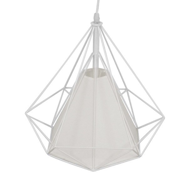 GLOBOSTAR® KAIRI 01619 Μοντέρνο Κρεμαστό Φωτιστικό Οροφής με Ντουί 1 x E27 AC 220-240V IP20 - Λευκό - Μ38 x Π38 x Υ39cm - Image 5