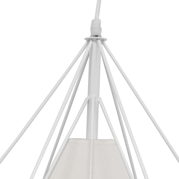 GLOBOSTAR® KAIRI 01619 Μοντέρνο Κρεμαστό Φωτιστικό Οροφής με Ντουί 1 x E27 AC 220-240V IP20 - Λευκό - Μ38 x Π38 x Υ39cm - Image 6
