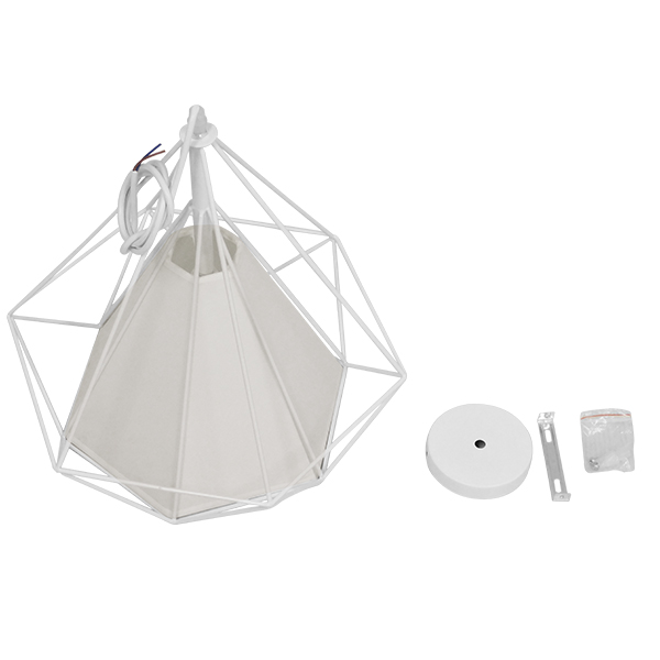 GLOBOSTAR® KAIRI 01619 Μοντέρνο Κρεμαστό Φωτιστικό Οροφής με Ντουί 1 x E27 AC 220-240V IP20 - Λευκό - Μ38 x Π38 x Υ39cm - Image 8