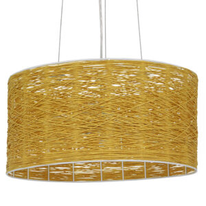 GLOBOSTAR® INCASS 01630 Vintage Κρεμαστό Φωτιστικό Οροφής με Ντουί 3 x E27 AC 220-240V IP20 - Μπεζ - Μ40 x Π40 x Υ22cm