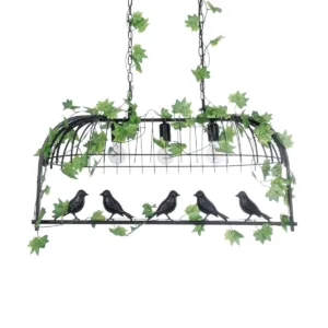 GLOBOSTAR® NEST 01646 Vintage Κρεμαστό Φωτιστικό Οροφής με Ντουί 3 x E27 AC 220-240V IP20 - Μαύρο & Πράσινο - Μ86 x Π38 x Y37cm