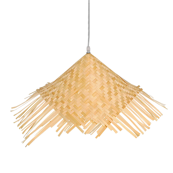 GLOBOSTAR® RICEHAT 01666 Boho Κρεμαστό Φωτιστικό Οροφής με Ντουί 1 x E27 AC 220-240V IP20 - Μπεζ - Μ70 x Π70 x Y25cm - Image 3