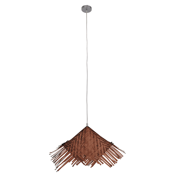 GLOBOSTAR® RICEHAT 01667 Boho Κρεμαστό Φωτιστικό Οροφής με Ντουί 1 x E27 AC 220-240V IP20 - Καφέ - Μ70 x Π70 x Y25cm - Image 2