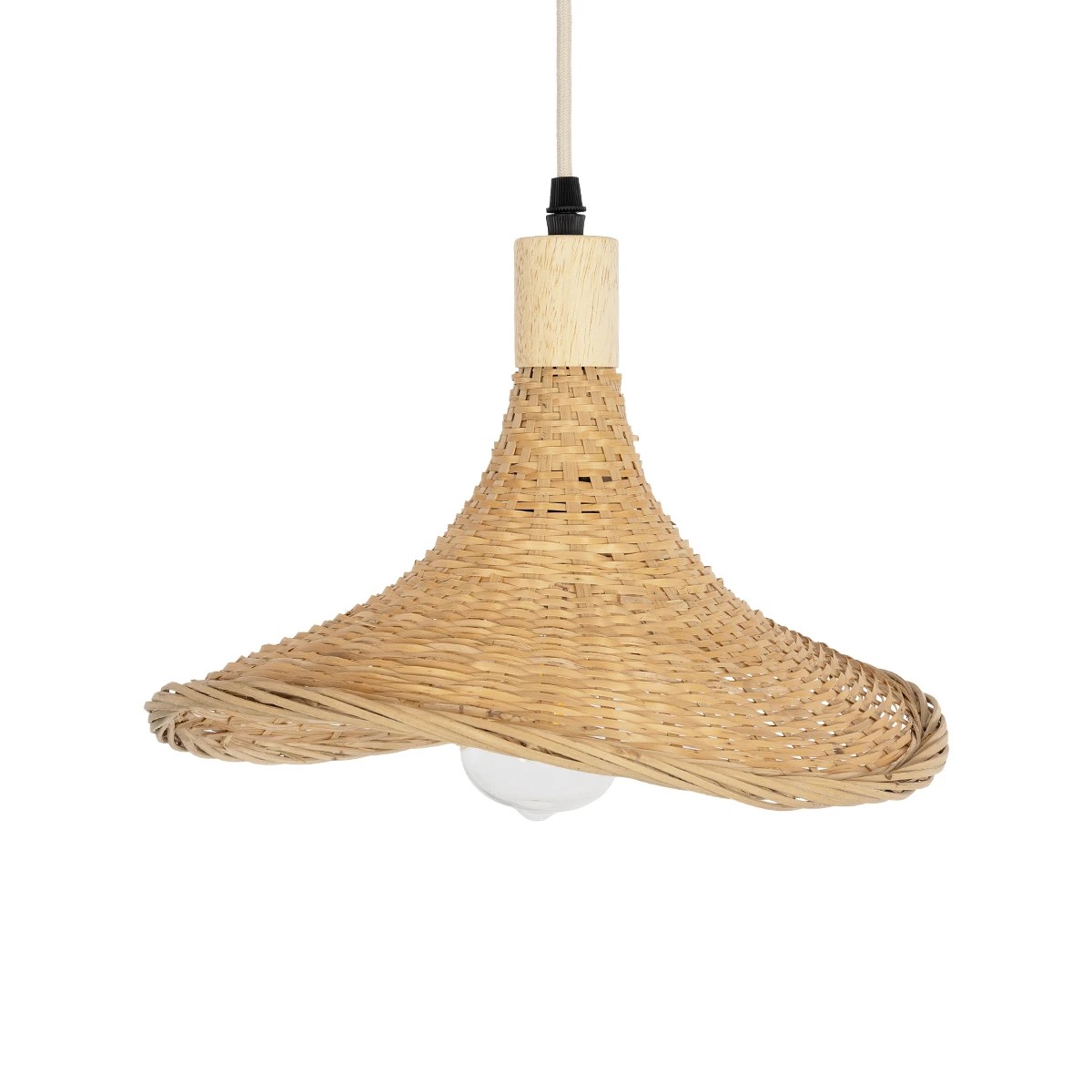 GLOBOSTAR® CUBA 01715 Boho Κρεμαστό Φωτιστικό Οροφής με Ντουί 1 x E27 AC 220-240V IP20 - Μπεζ - Μ33 x Π30 x Υ22cm - Image 4