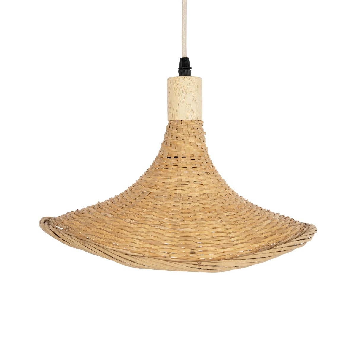 GLOBOSTAR® CUBA 01715 Boho Κρεμαστό Φωτιστικό Οροφής με Ντουί 1 x E27 AC 220-240V IP20 - Μπεζ - Μ33 x Π30 x Υ22cm - Image 7