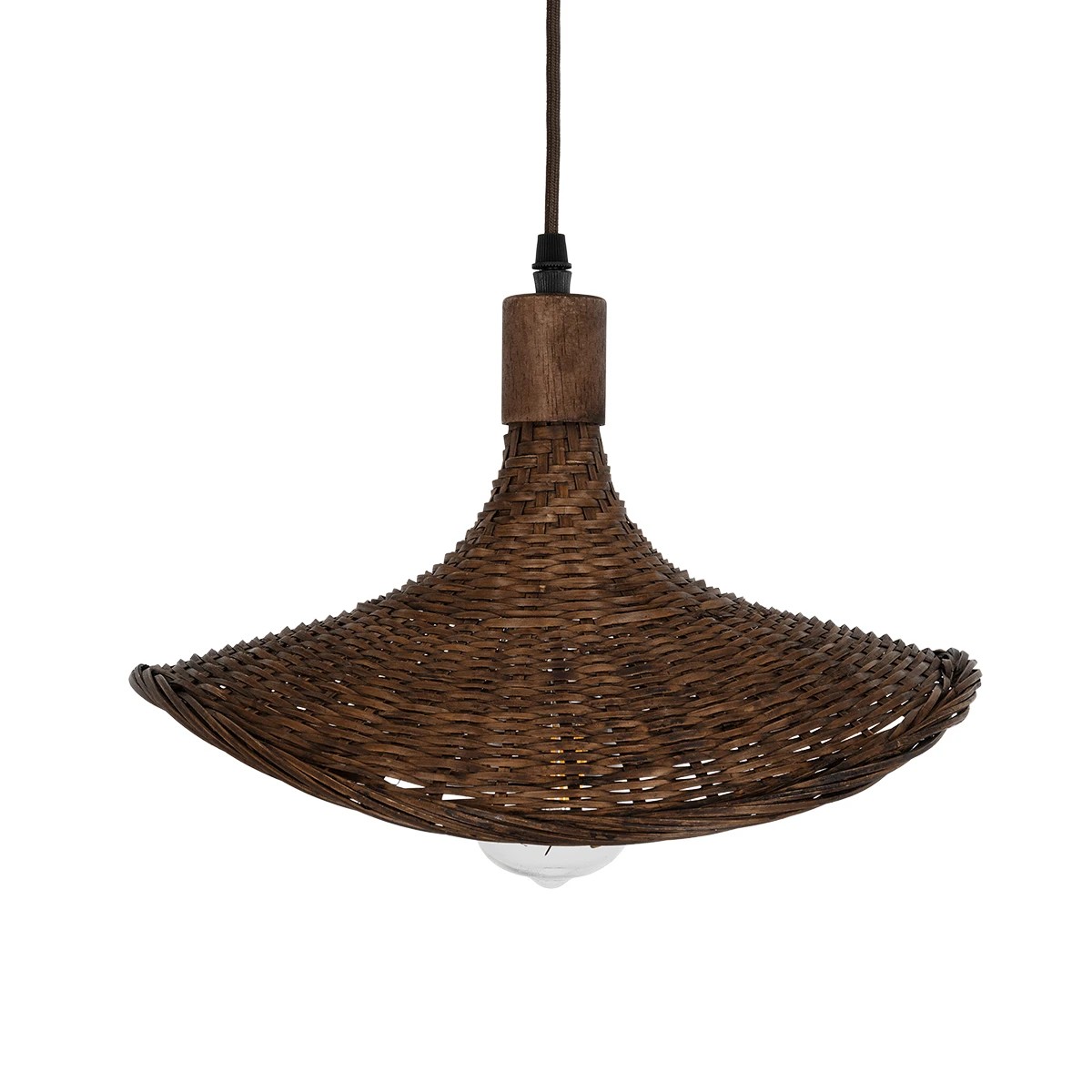 GLOBOSTAR® CUBA 01716 Boho Κρεμαστό Φωτιστικό Οροφής με Ντουί 1 x E27 AC 220-240V IP20 - Καφέ - Μ33 x Π30 x Υ22cm - Image 7