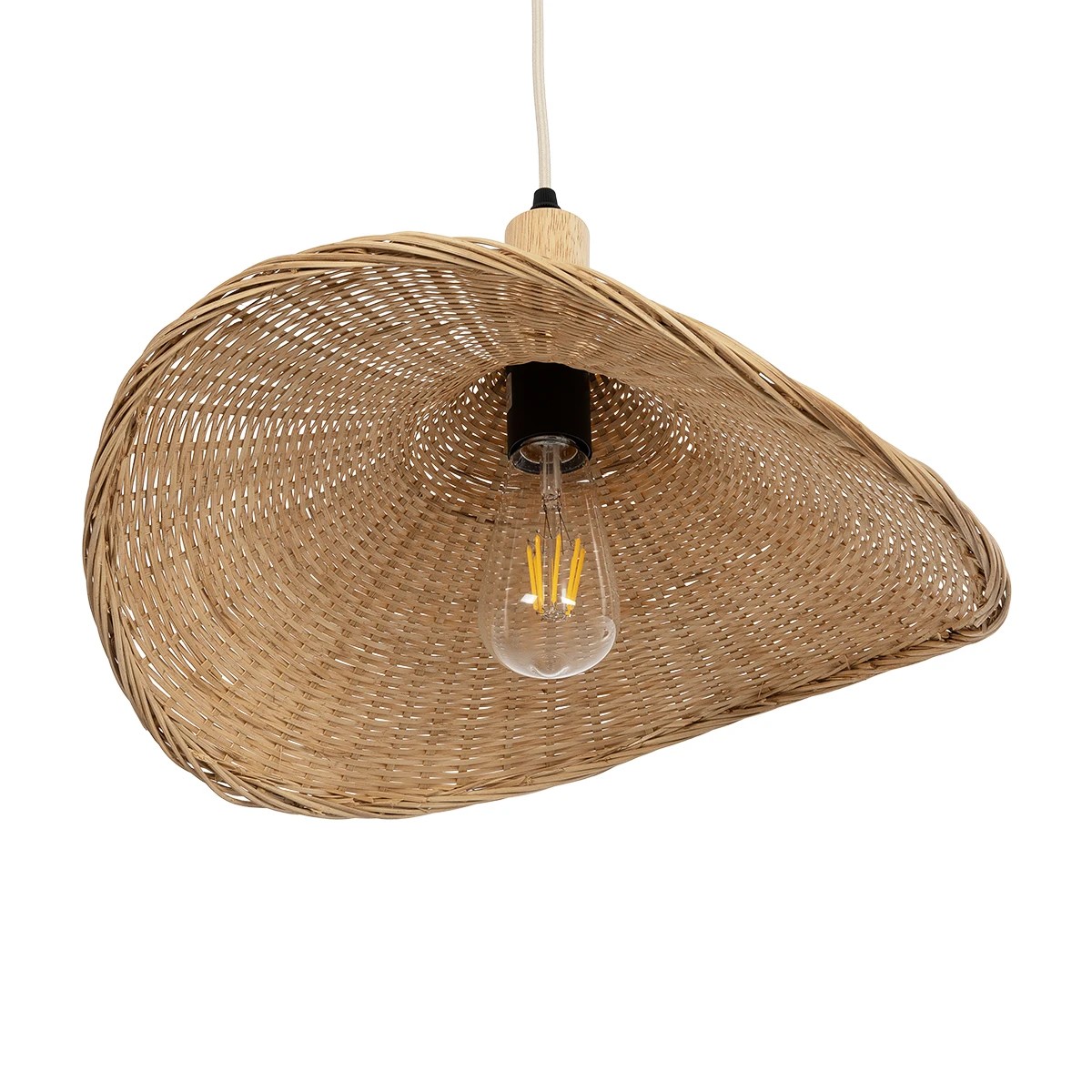 GLOBOSTAR® CUBA 01717 Boho Κρεμαστό Φωτιστικό Οροφής με Ντουί 1 x E27 AC 220-240V IP20 - Μπεζ - Μ43 x Π40 x Υ28cm - Image 5