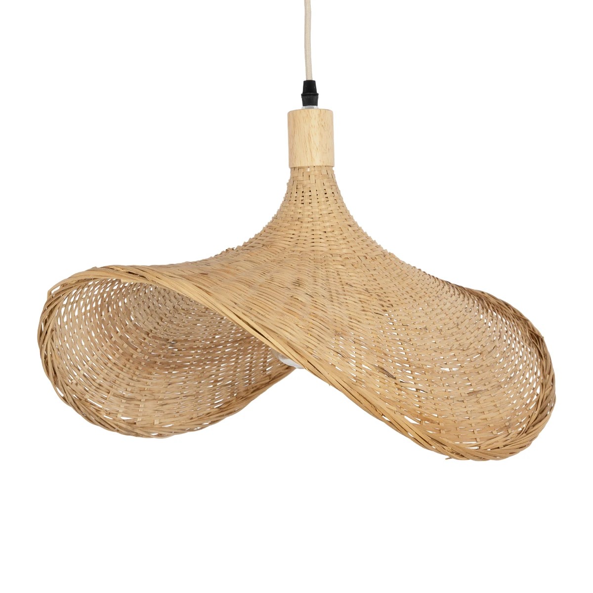 GLOBOSTAR® CUBA 01719 Boho Κρεμαστό Φωτιστικό Οροφής με Ντουί 1 x E27 AC 220-240V IP20 - Μπεζ - Μ53 x Π42 x Υ32cm - Image 4