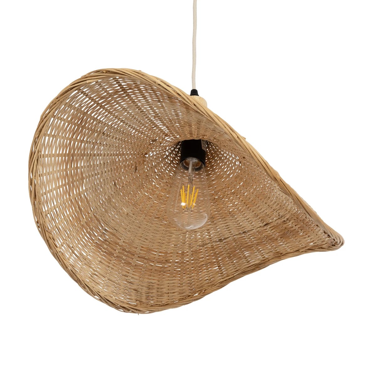 GLOBOSTAR® CUBA 01719 Boho Κρεμαστό Φωτιστικό Οροφής με Ντουί 1 x E27 AC 220-240V IP20 - Μπεζ - Μ53 x Π42 x Υ32cm - Image 5