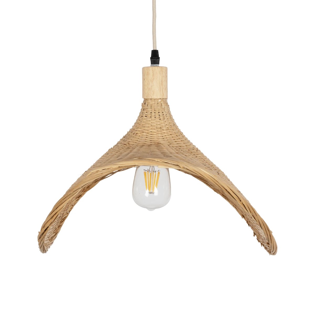 GLOBOSTAR® CUBA 01719 Boho Κρεμαστό Φωτιστικό Οροφής με Ντουί 1 x E27 AC 220-240V IP20 - Μπεζ - Μ53 x Π42 x Υ32cm - Image 8