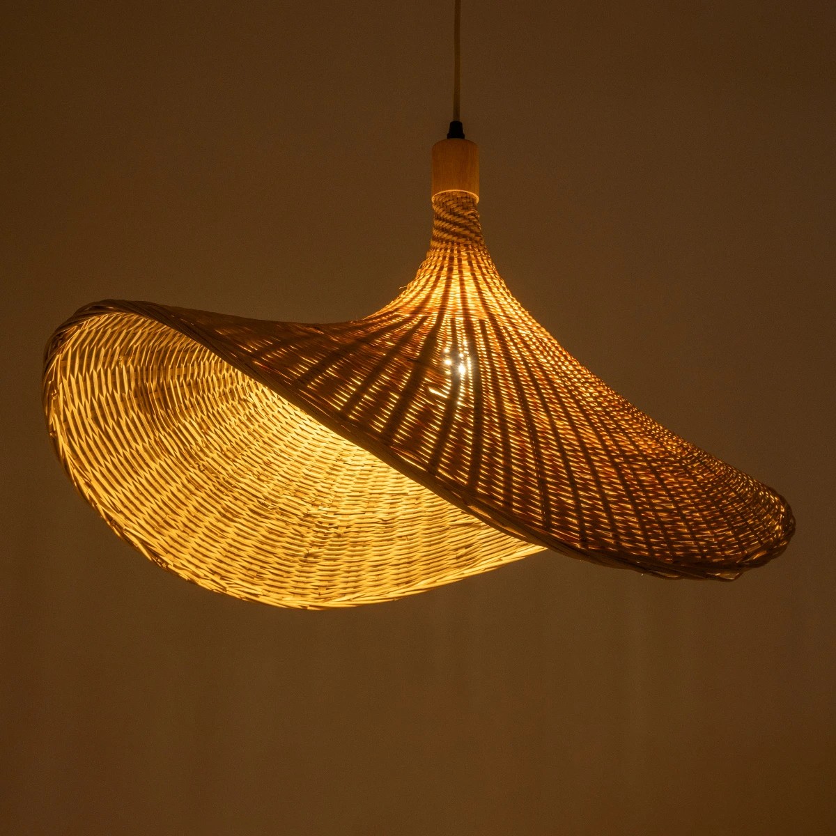GLOBOSTAR® CUBA 01721 Boho Κρεμαστό Φωτιστικό Οροφής με Ντουί 1 x E27 AC 220-240V IP20 - Μπεζ - Μ64 x Π48 x Υ41cm - Image 2
