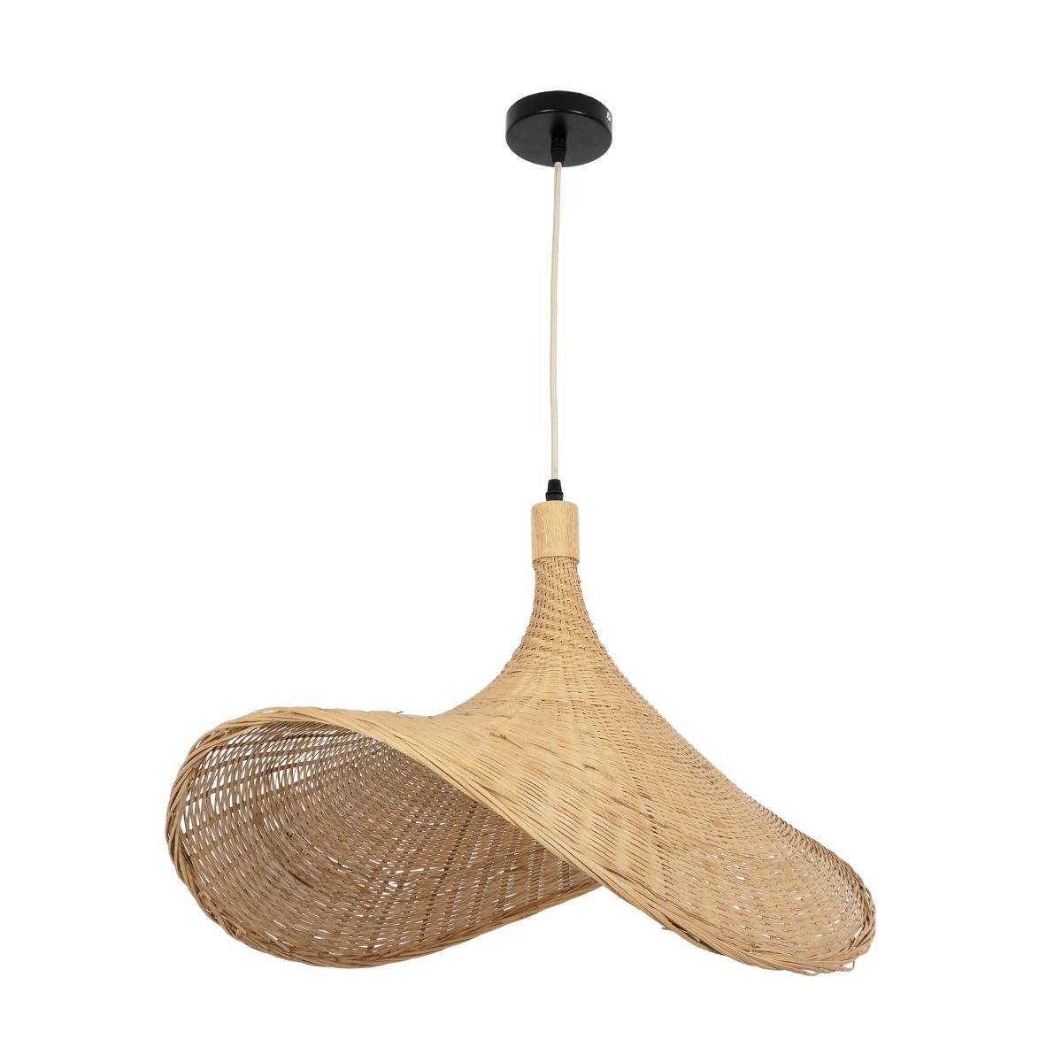 GLOBOSTAR® CUBA 01721 Boho Κρεμαστό Φωτιστικό Οροφής με Ντουί 1 x E27 AC 220-240V IP20 - Μπεζ - Μ64 x Π48 x Υ41cm - Image 3