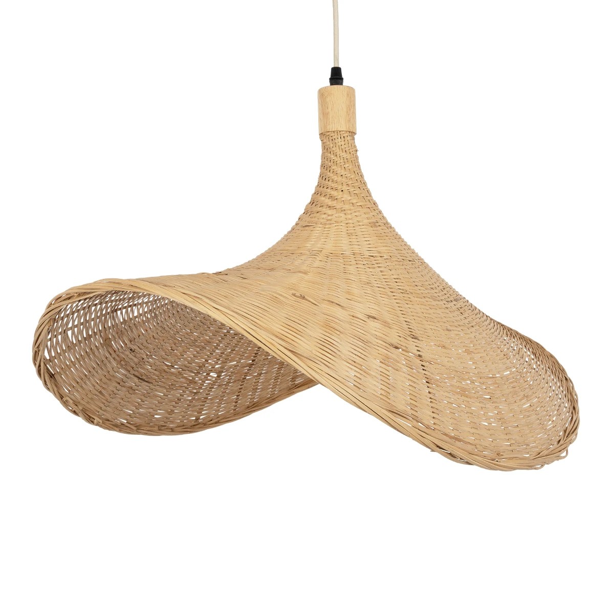 GLOBOSTAR® CUBA 01721 Boho Κρεμαστό Φωτιστικό Οροφής με Ντουί 1 x E27 AC 220-240V IP20 - Μπεζ - Μ64 x Π48 x Υ41cm - Image 4