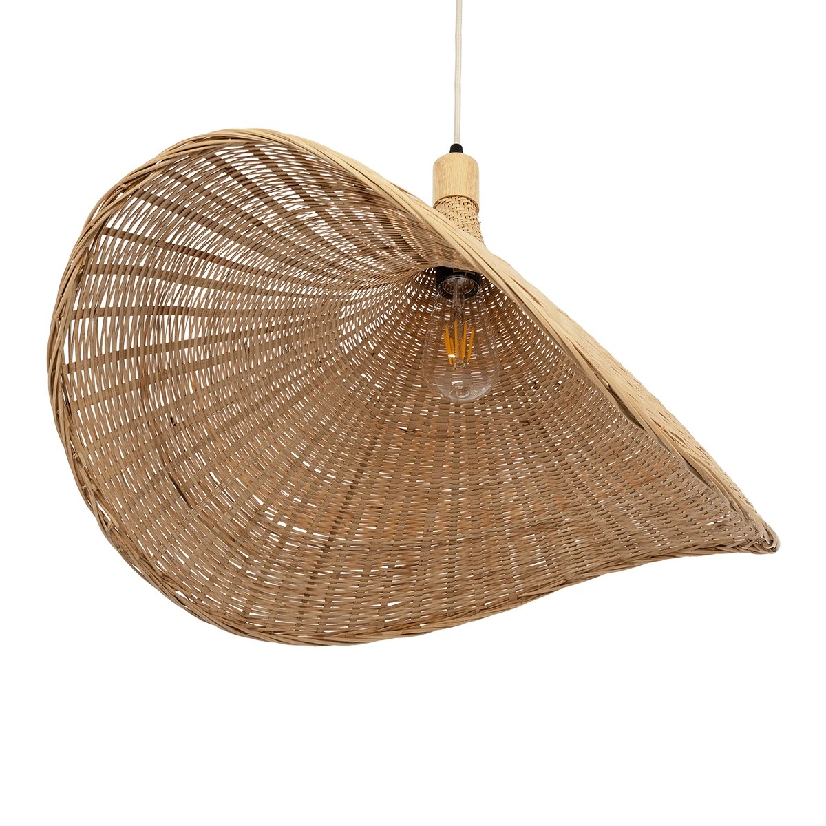 GLOBOSTAR® CUBA 01721 Boho Κρεμαστό Φωτιστικό Οροφής με Ντουί 1 x E27 AC 220-240V IP20 - Μπεζ - Μ64 x Π48 x Υ41cm - Image 5