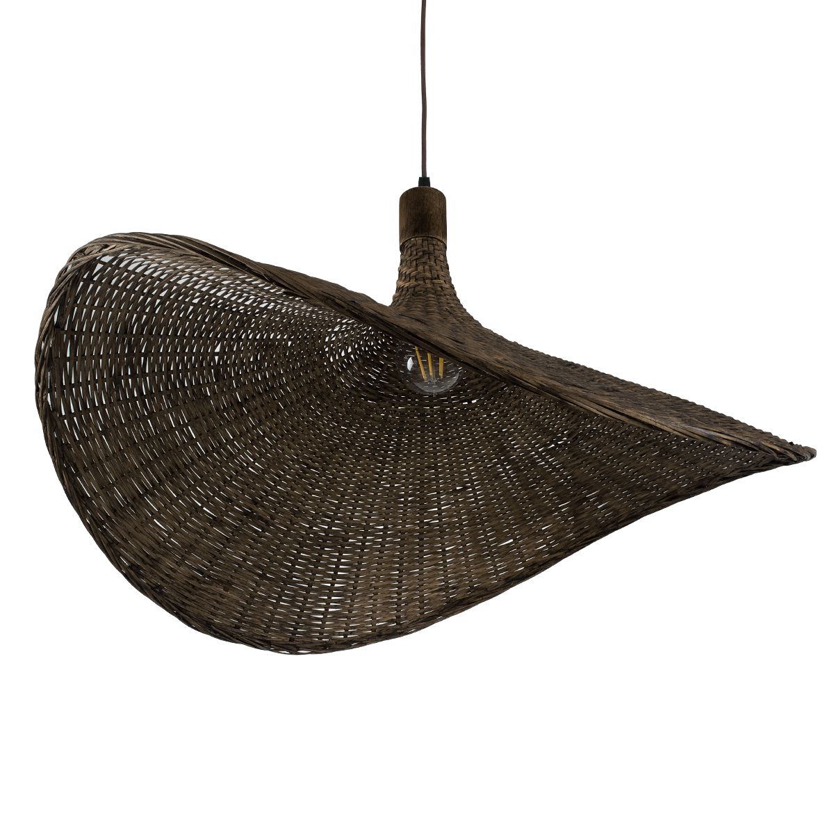 GLOBOSTAR® CUBA 01722 Boho Κρεμαστό Φωτιστικό Οροφής με Ντουί 1 x E27 AC 220-240V IP20 - Καφέ - Μ63 x Π63 x Υ32cm - Image 6
