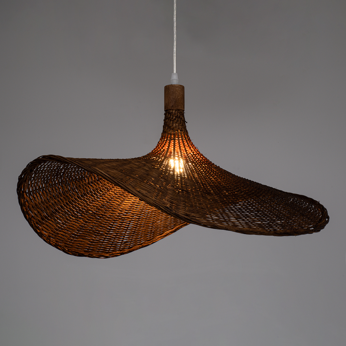 GLOBOSTAR® CUBA 01722 Boho Κρεμαστό Φωτιστικό Οροφής με Ντουί 1 x E27 AC 220-240V IP20 - Καφέ - Μ63 x Π63 x Υ32cm - Image 3