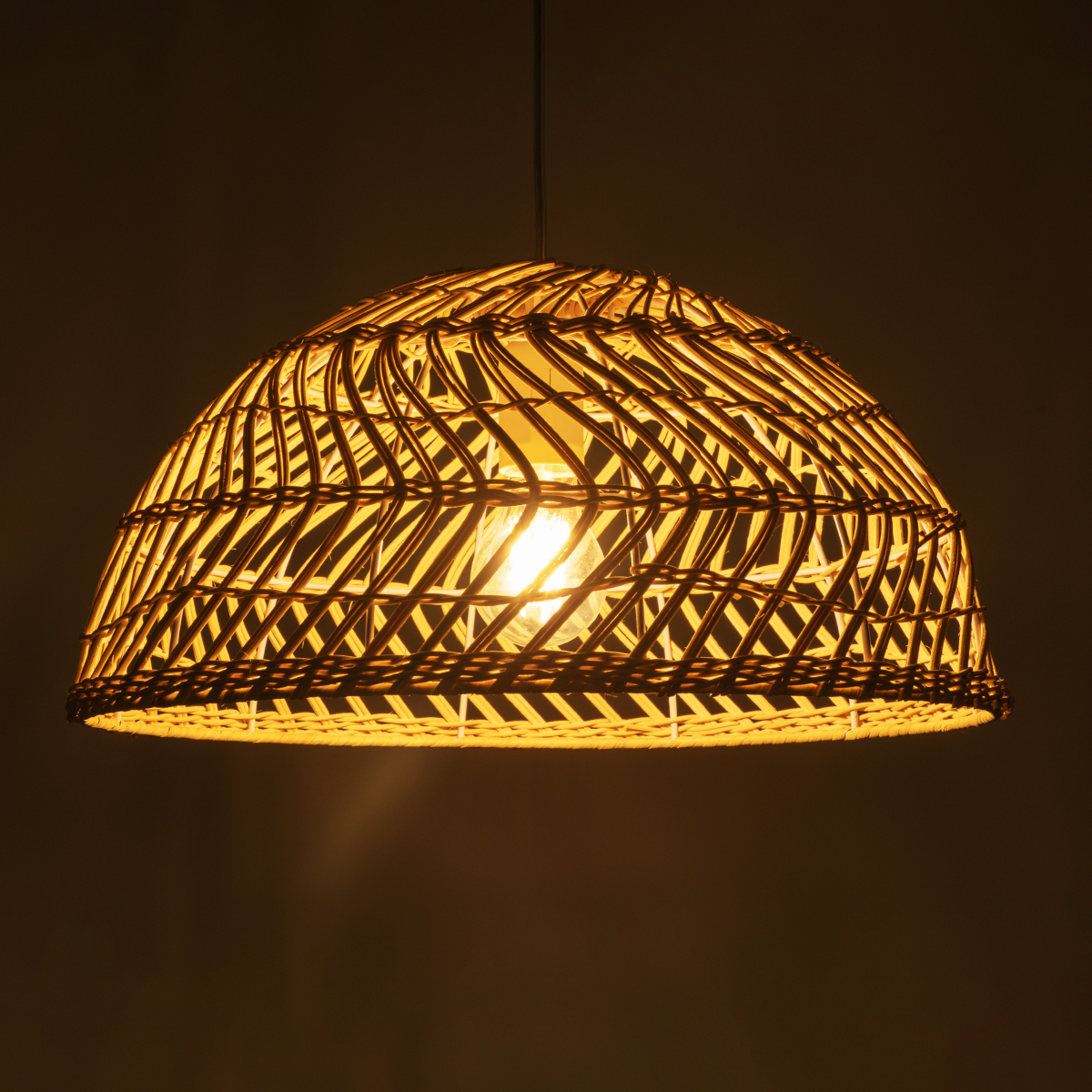 GLOBOSTAR® COMORES 01727 Boho Κρεμαστό Φωτιστικό Οροφής με Ντουί 1 x E27 AC 220-240V IP20 - Μπεζ - Μ40 x Π40 x Y20cm - Image 3