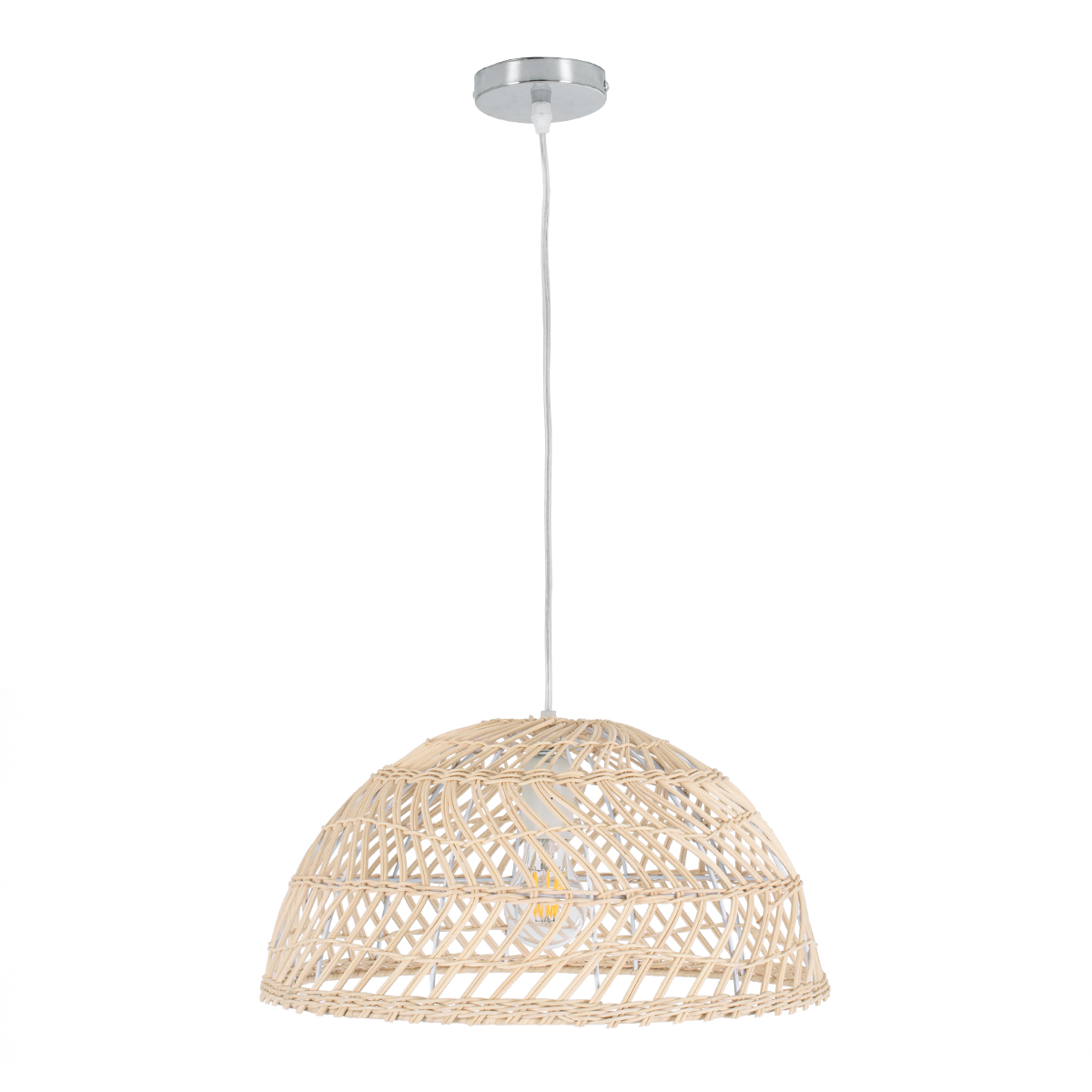 GLOBOSTAR® COMORES 01727 Boho Κρεμαστό Φωτιστικό Οροφής με Ντουί 1 x E27 AC 220-240V IP20 - Μπεζ - Μ40 x Π40 x Y20cm - Image 4