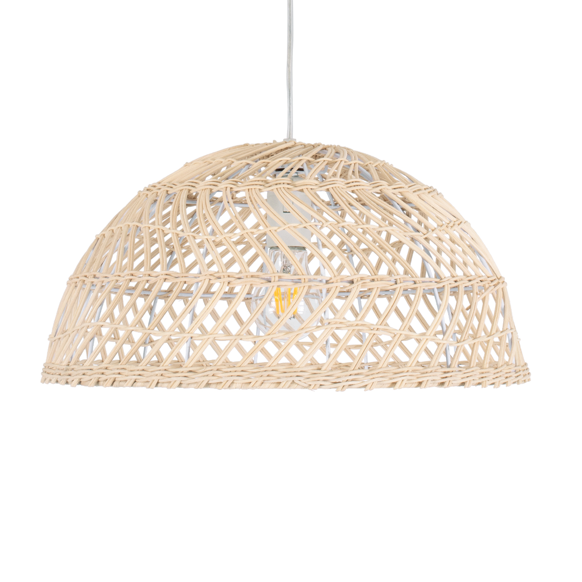 GLOBOSTAR® COMORES 01727 Boho Κρεμαστό Φωτιστικό Οροφής με Ντουί 1 x E27 AC 220-240V IP20 - Μπεζ - Μ40 x Π40 x Y20cm - Image 5