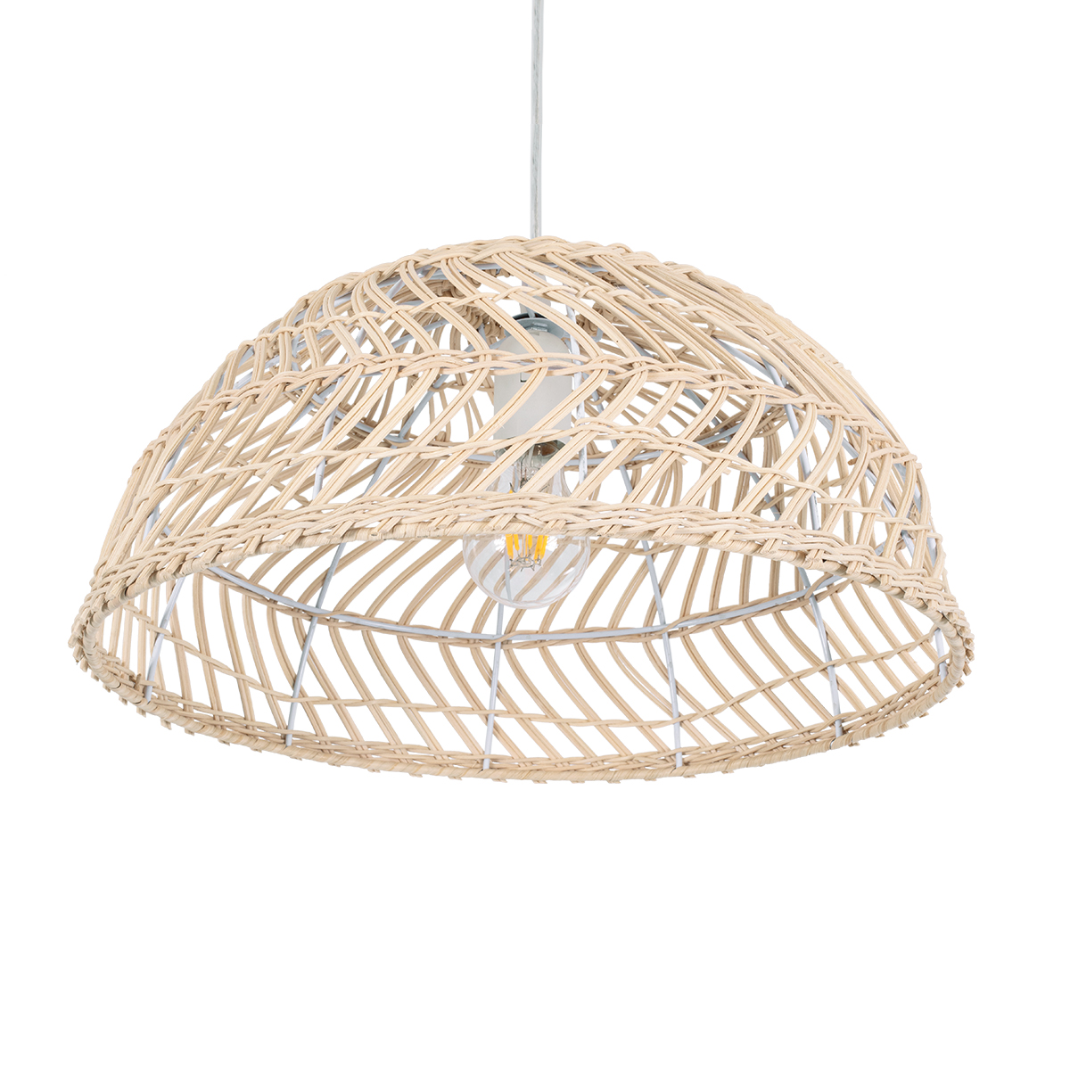 GLOBOSTAR® COMORES 01727 Boho Κρεμαστό Φωτιστικό Οροφής με Ντουί 1 x E27 AC 220-240V IP20 - Μπεζ - Μ40 x Π40 x Y20cm - Image 6