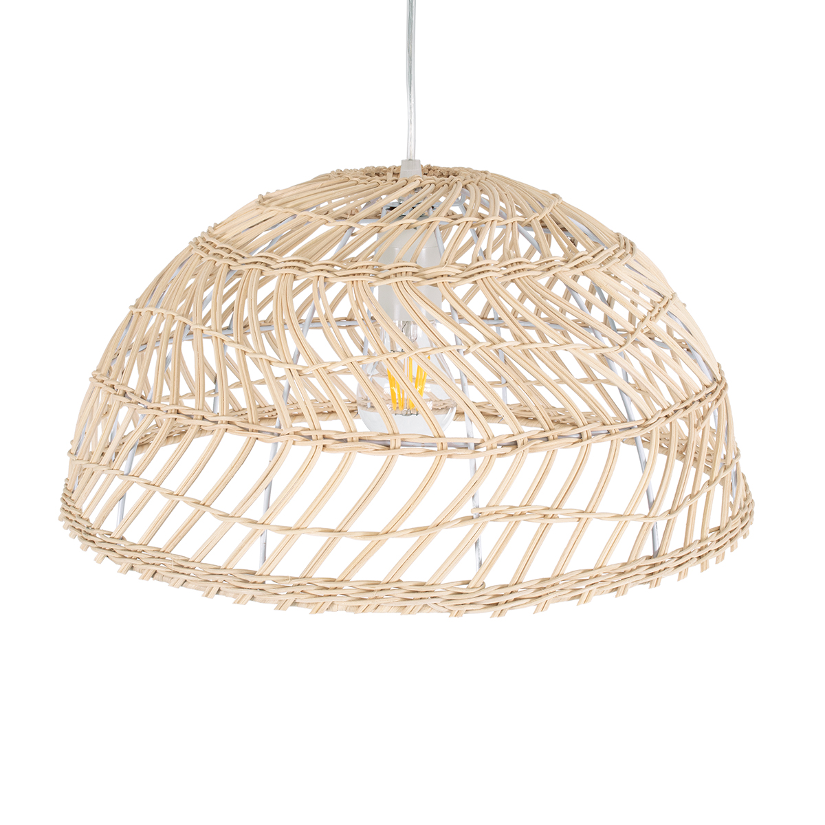 GLOBOSTAR® COMORES 01727 Boho Κρεμαστό Φωτιστικό Οροφής με Ντουί 1 x E27 AC 220-240V IP20 - Μπεζ - Μ40 x Π40 x Y20cm - Image 7