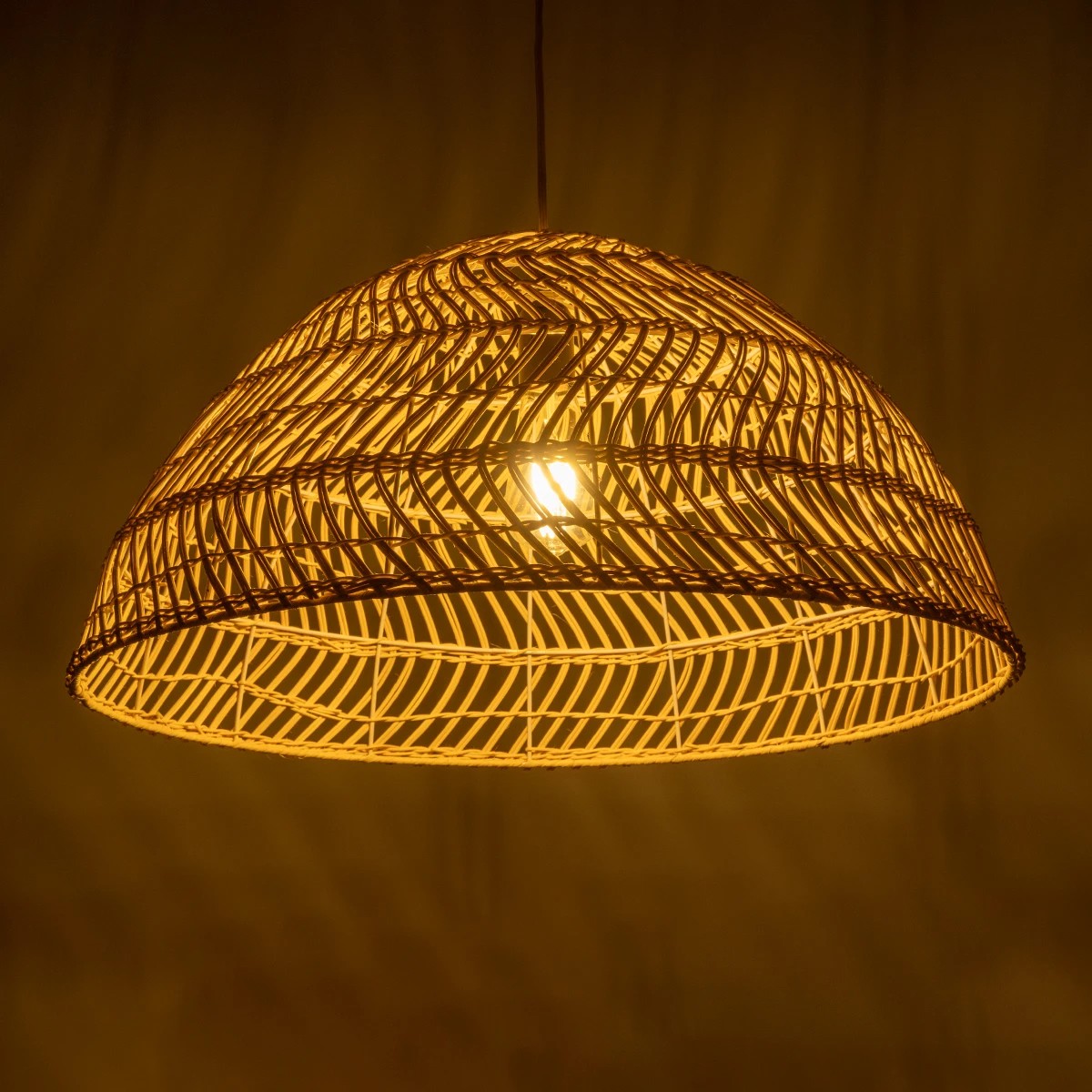 GLOBOSTAR® COMORES 01728 Boho Κρεμαστό Φωτιστικό Οροφής με Ντουί 1 x E27 AC 220-240V IP20 - Μπεζ - Μ60 x Π60 x Y30cm - Image 2