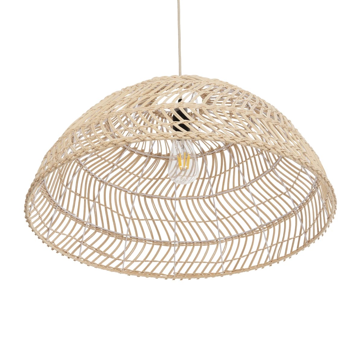 GLOBOSTAR® COMORES 01728 Boho Κρεμαστό Φωτιστικό Οροφής με Ντουί 1 x E27 AC 220-240V IP20 - Μπεζ - Μ60 x Π60 x Y30cm - Image 5