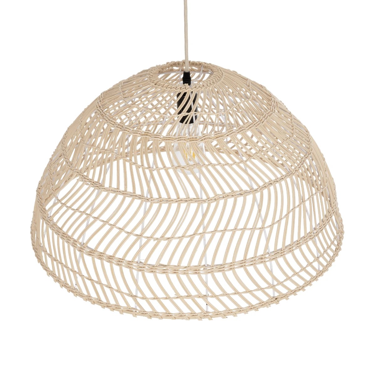 GLOBOSTAR® COMORES 01728 Boho Κρεμαστό Φωτιστικό Οροφής με Ντουί 1 x E27 AC 220-240V IP20 - Μπεζ - Μ60 x Π60 x Y30cm - Image 6