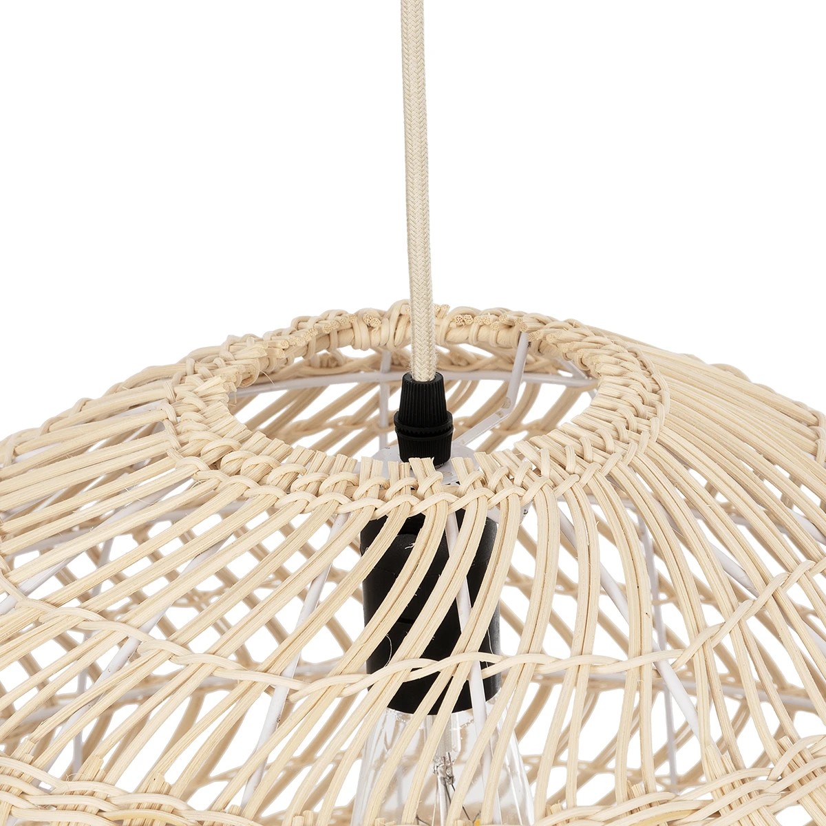 GLOBOSTAR® COMORES 01728 Boho Κρεμαστό Φωτιστικό Οροφής με Ντουί 1 x E27 AC 220-240V IP20 - Μπεζ - Μ60 x Π60 x Y30cm - Image 7