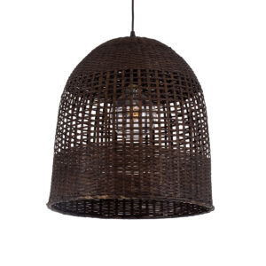 GLOBOSTAR® BORA-BORA 01736 Boho Κρεμαστό Φωτιστικό Οροφής με Ντουί 1 x E27 AC 220-240V IP20 - Καφέ - Μ42 x Π42 x Y44cm