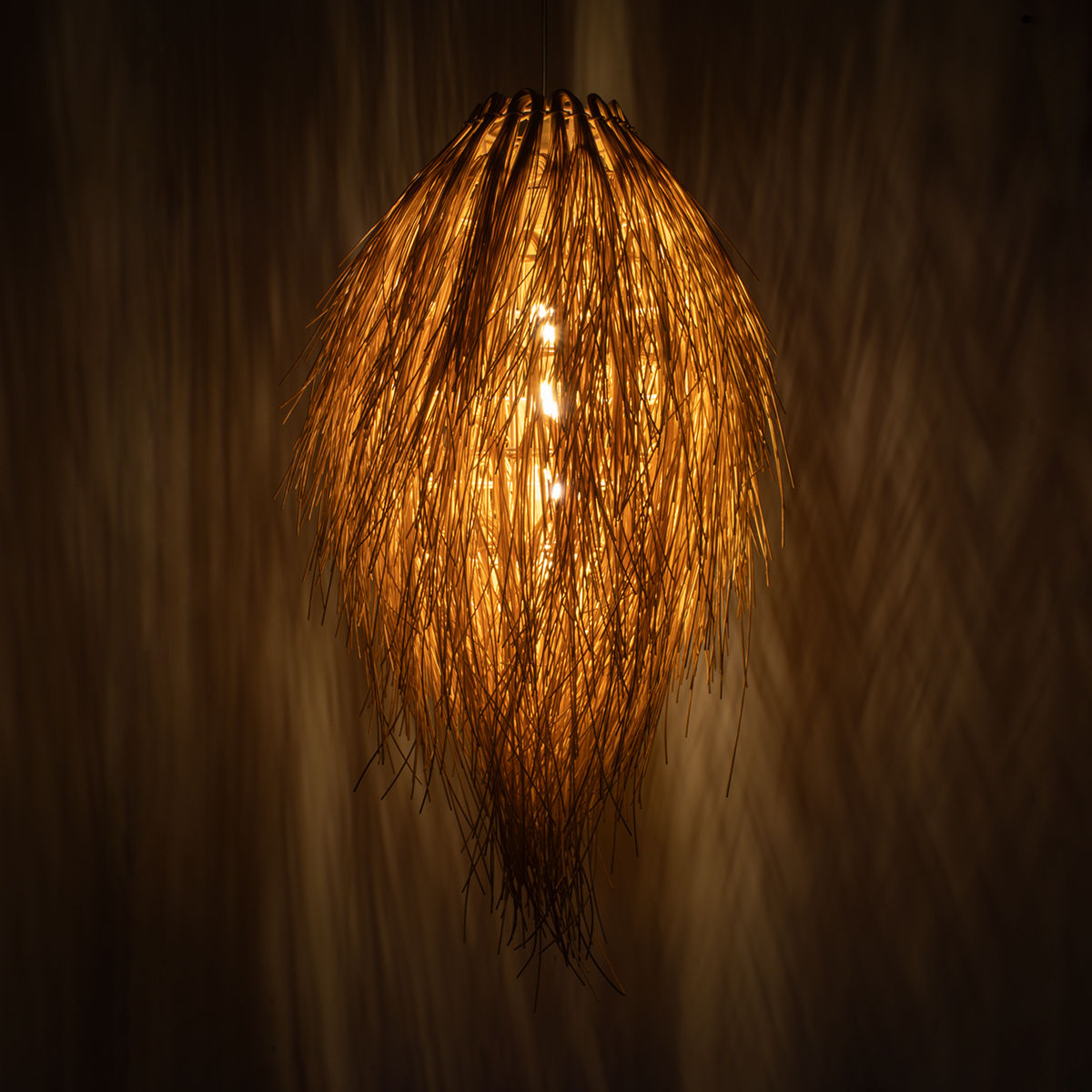 GLOBOSTAR® ARCHIPELAGO 01747 Boho Κρεμαστό Φωτιστικό Οροφής με Ντουί 1 x E27 AC 220-240V IP20 - Μπεζ - Μ30 x Π30 x Υ63cm - Image 3