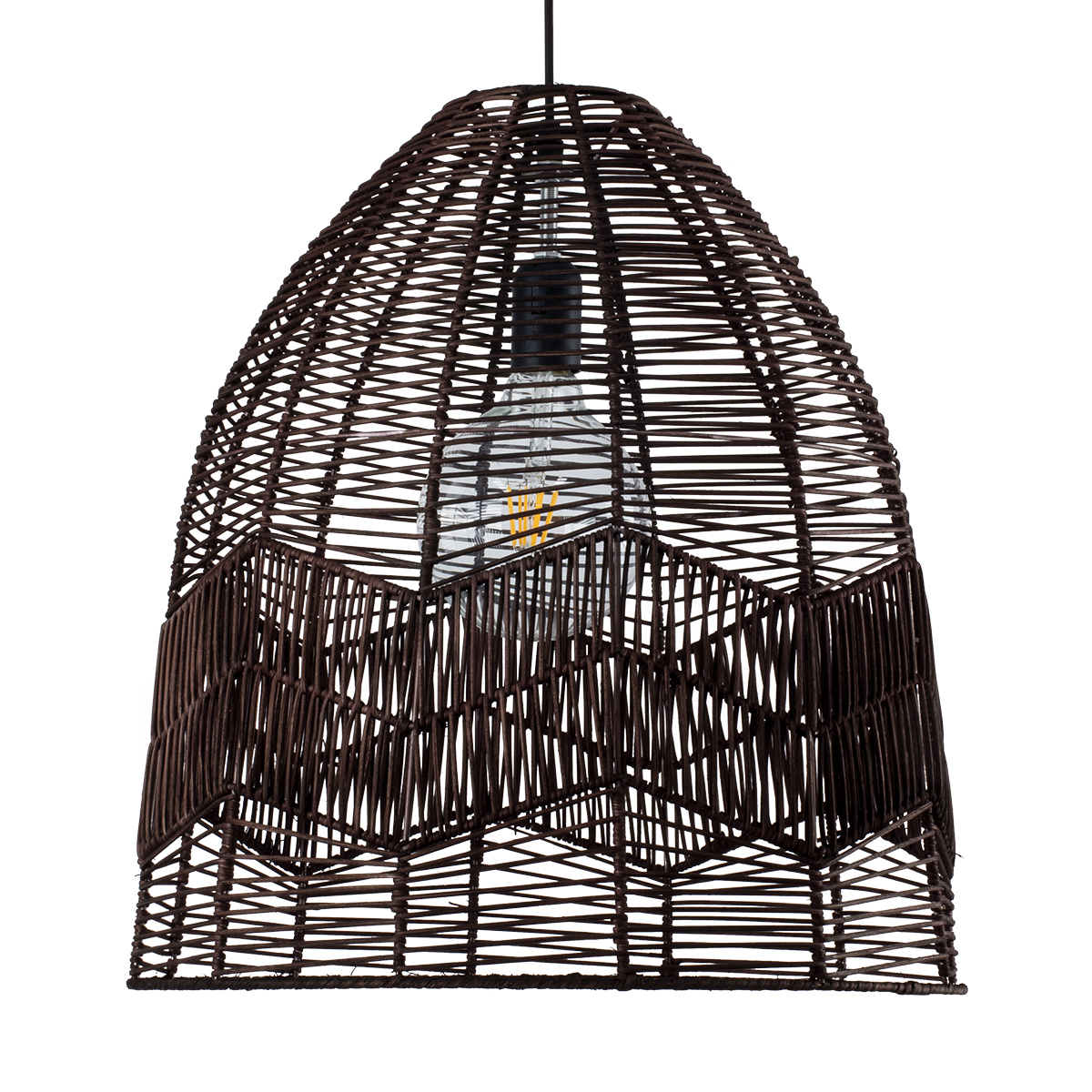 GLOBOSTAR® ALOHA 01752 Boho Κρεμαστό Φωτιστικό Οροφής με Ντουί 1 x E27 AC 220-240V IP20 - Καφέ - Μ45 x Π45 x Υ48cm - Image 5
